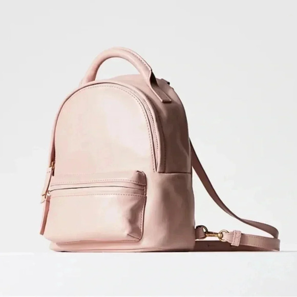 Aritzia soft pink leather  mini backpack - Picture 1 of 12